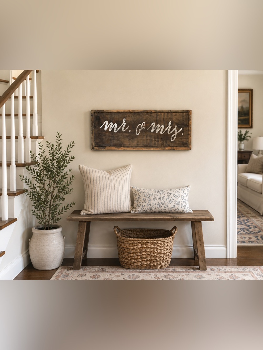 Rustic/Distressed Wood “Mr. & Mrs.” Sign